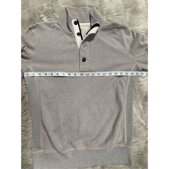 American Eagle Men’s Long Sleeve Gray 1/4 Button Vintage Henley Sweatshirts Size - Picture 7 of 7